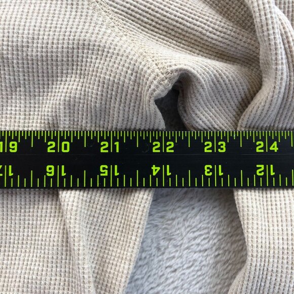 Natural Reflections Mens T-Shirt XXL Beige Tan Waffle Knit Long Sleeve Thermal - Picture 5 of 9